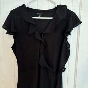 Banana Republic Black Ruffle Wrap Blouse